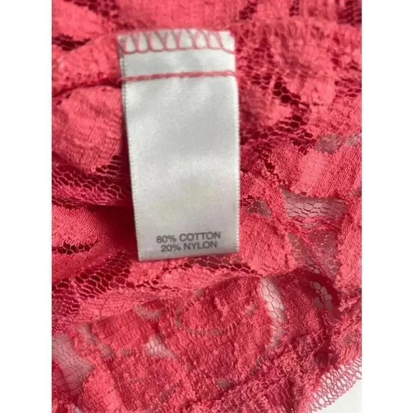 Women's Avenue Peplum Pink Lace Sheer Top Plus Size 26/28 EUC 0148 - Picture 9 of 9